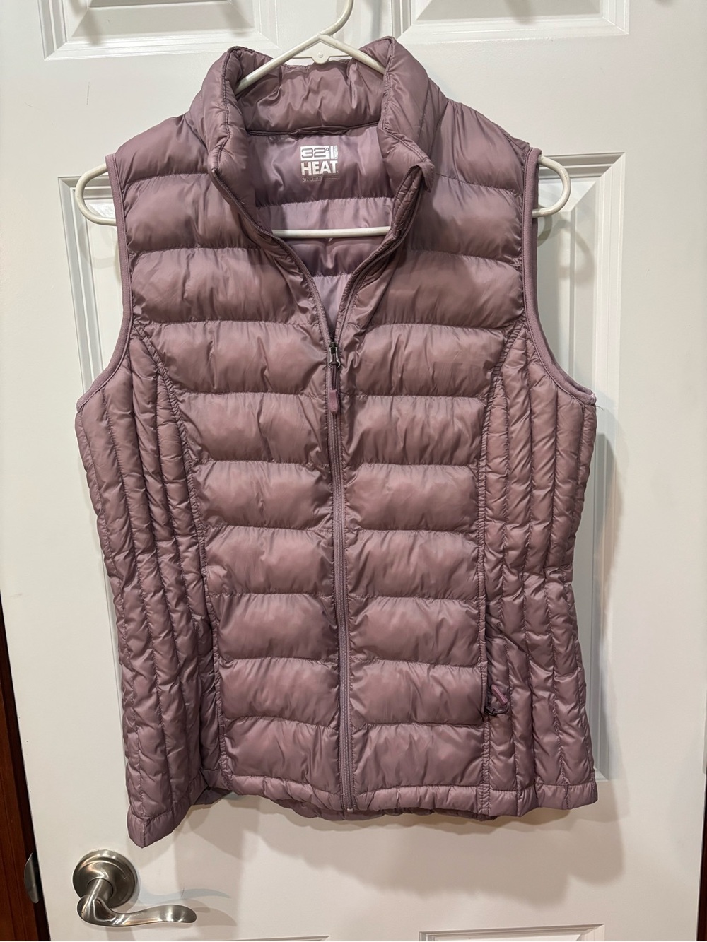 32 Degrees Quilted Puffer Vest in Dusty Mauve
